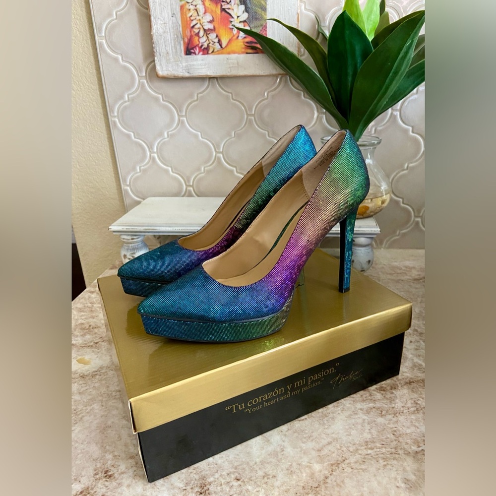 🌈 THALIA SODI JOEY RAINBOW GRADIENT PLATFORM HEELS - BRAND NEW - SIZE 9.5 🌈